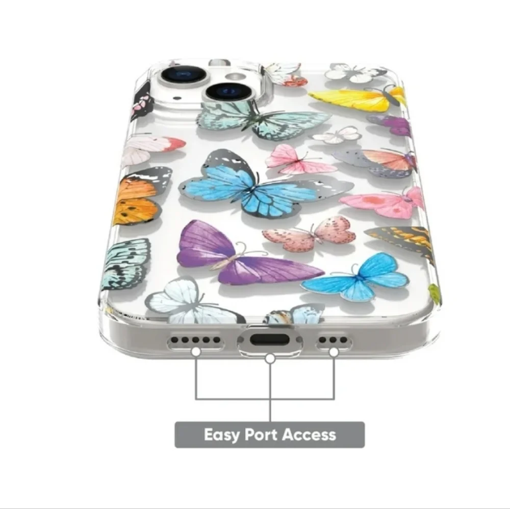 onn. Butterfly Phone Case for iPhone 14 Pro Max with 4' Drop Protection